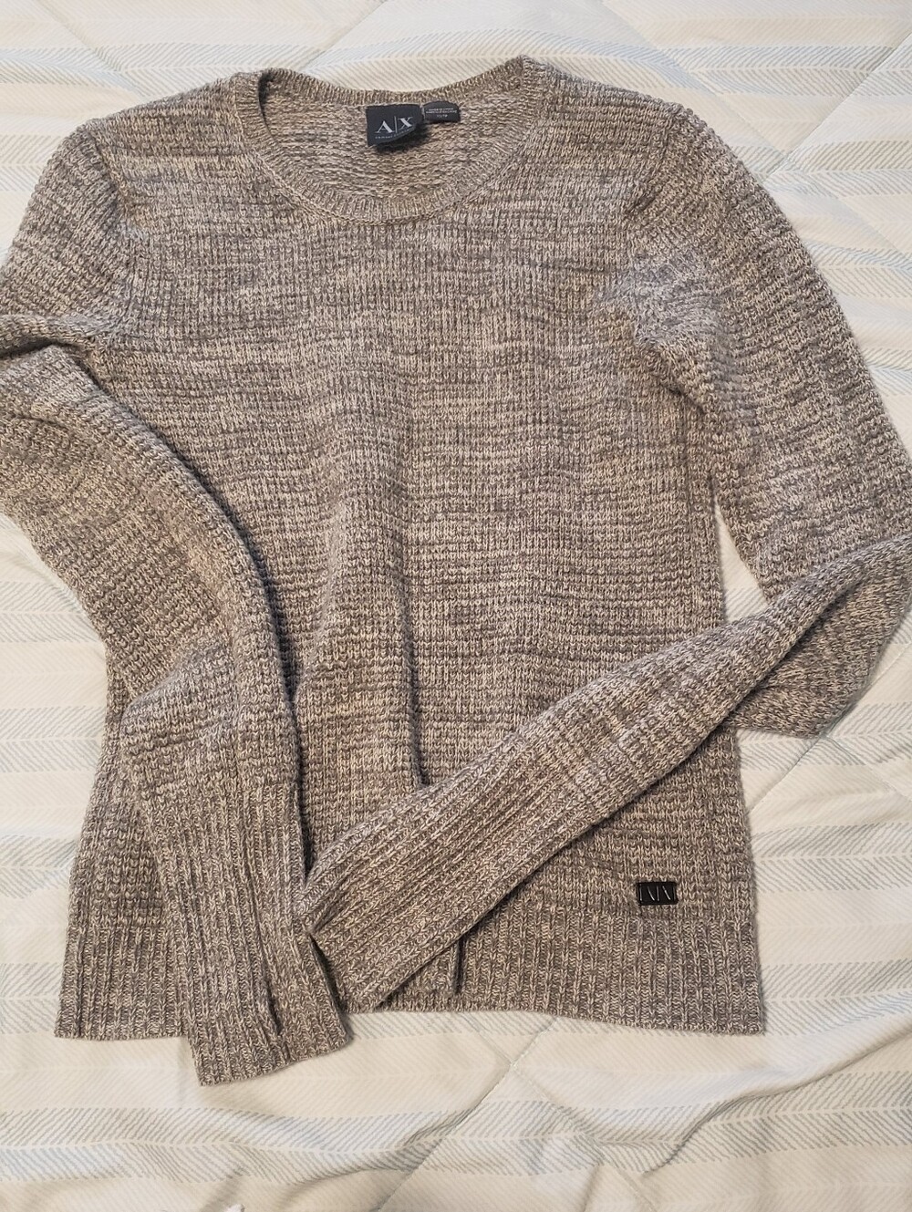 Armani Exchange Marled Gray Crewneck Sweater